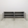 Aspen Storage Credenza in fog gray laminate credenza and doors shown here.