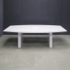 90-inch Newton Boat Conference Table in white gloss laminate top, base and legs, with MX2 powerbox shown here.