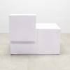 Los Angeles Straight Reception Desk White Gloss Left Counter  48 In