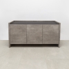 Aspen Storage Credenza in black OPAK engineered stone top and industrial concrete pvc credenza and doors shown here.