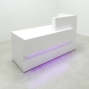 Atlanta reception desk with white gloss finish and colored LED shown here. 