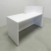Atlanta reception desk in white gloss laminate with color LED shown here. 