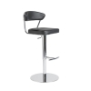 Draco Adjustable Stool in black soft leatherette over foam and back, and chromed steel column, footrest and base shown here.