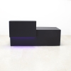 Los Angeles Reception Custom Desk 84 In Black Traceless Desk and Counter with Colored LED Remote Included