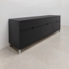 Seattle Storage Credenza in black traceless laminate credenza & front drawers shown here.