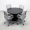 Conference Round Table with Black Gloss Laminate Finish