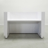 Dallas reception desk U shape is shown here with a White Gloss Laminate Base and Toe-kick.
