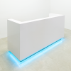 Axis Dallas U Shape Reception Desk in White Gloss Laminate finish included Multi-Color LED lights with remote included. 