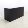 Dallas L Shaped left side desk with a black traceless in 84 In. LED in a variety of colors.