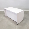 Denver Laminate Desk is shown here with an all White Gloss Laminate Base.