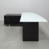 Avenue office desk with black traceless base and 1/2