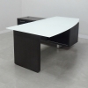 Avenue office desk with black traceless base and 1/2