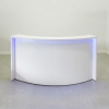 Seattle Curved Reception Desk is shown here with a all white gloss Laminate Base.