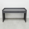 Aspen Console Table with Glass top is shown here with a Dark Gray traceless Laminate Base.