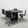 Axis Round Laminate Meeting Table is shown here with a Black Traceless Laminate Base.