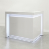 New York L Shape reception desk is shown here with a White  Gloss Laminate Base.