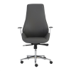 25.2 inches wide, up to 47.6 inches height Bergen High Back Office Chair in Gray Leatherette and chrome aluminum leg and arm rests shown here.