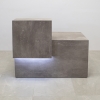 Los Angeles Reception Desk in Concrete Stone with Warm White LED and Remote Control Included