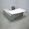 72 inch Fog gray matte laminate desk finish with white traceless stone top