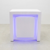 New York Reception Desk 40 In All White Gloss With Color LED
