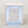 New York Reception Desk 40 In White Gloss Laminate LED Remote Included tone is customizable 