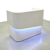 Nola curved desk 60 In white gloss finish LED in variety of colors 