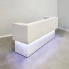 San Francisco U Shape reception desk is shown here in all White Gloss Laminate.