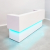 
U Shaped San Fransisco reception desk with White Gloss Finish with LED lights that come in a variety of colors.