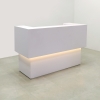 U Shaped San Fransisco reception desk with White Gloss Finish with LED lights that come in a variety of colors. 72 In