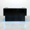 U Shaped San Fransisco reception desk with Black Gloss Finish with LED lights that come in a variety of colors. 72 In