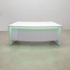 Seatle Curved Executive Office Desk White Gloss Laminate Finish