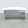 Seatle Curved Executive Office Desk White Gloss Laminate Finish