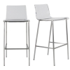 Two Chloe Bar Stools in half inch thick claear seat and back shown here.