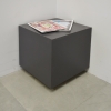 Norfolk Custom Square Side Tables in storm gray matte laminate finish shown here.