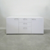 Naples Custom Storage Credenza in white matte laminate credenza and front drawers & doors shown here.